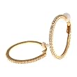 25mm Goldtone Crystal Hoop CLIP-ON Earrings Fashion Jewelry