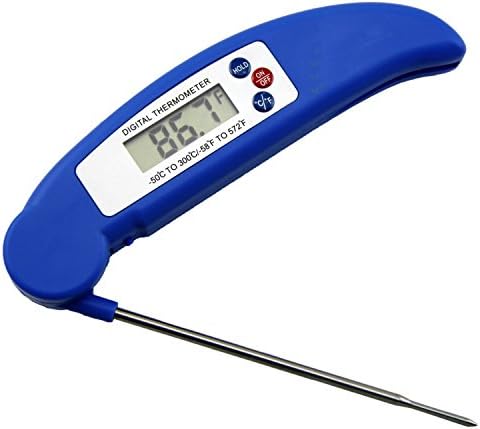 Diass Grillers Instant Read Meat Thermometer. Ultra Fast Digital Cooking Tool With BBQ Internal Temperature Chart.(Blue)