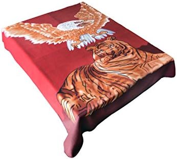 Comfy Polar Fleece Throw Blanket 60" X 70" - Bigger, Better, Softer - One Week Clearance Sale On Now! (Red Eagle/Tiger)