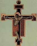 Cimabue (Crucifixion, Tondo: Christ blessing, cross arms: Mary and John) Art Poster Print - 13 X 19