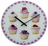 New Cup Cakes Design Wall Clock - Stunning Kitchen Clock Comes Boxed Ideal Ladies Gift Idea LP14637