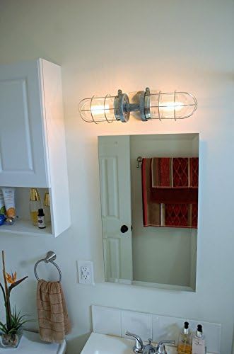 THE GEMINI MINI - Industrial Vanity Double Head Cage Light, wall sconce | MillerLights Original