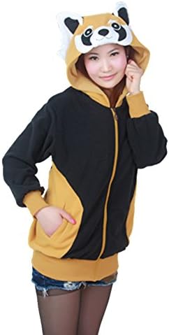 Engerla Adult Cute Racoon Hoodie with Ears Jacket