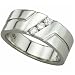 0.25 Ct. T.W. Round Brilliant Cut Diamonds, 14K White Gold. Three Stone Men's Diamond Band