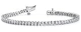 14k White & Yellow Gold, 2 Prong Set Round Diamond Tennis Bracelet, 4.14 ct. (Color: GH, Clarity: SI1)