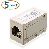 Cable Matters (5 Pack) RJ45 Shielded Metal Cat6 In-Line Couplers in Silver
