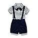 Baby Boy's Bowtie Gentleman Romper Jumpsuit Overalls Stripe Rompers Sets