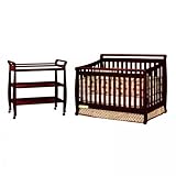 Amy Convertible Crib with Nadia I Changing Table - 2 Pc Set (Cherry) (See D ....