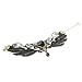 Yazilind Lotia Black Leaf Flower Chain Lace Bracelet fow Women