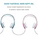Wired Foldable Volume Limited Kids Headphones with Microphone and Music Sharing for Boys Girls Children (Rose)