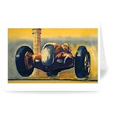 Number 7 Race car - Greeting Card (Pack of 2) - 7x5 inch - Art247 - Standard Size - Pack Of 2