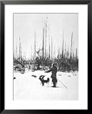 Kulik Stands Near a Section of Upright Charred Trees Southern Swamp Tunguska Framed Art Poster Print, 25x31