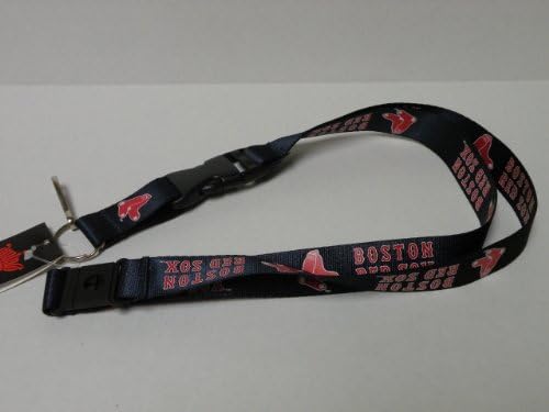 MLB Boston Red Sox Team Color Lanyard Keychain Id Ticket Clip