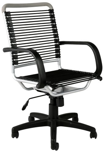 ITALMODERN Bungie High Back Office Chair, Black Bungies / Aluminum Frame
