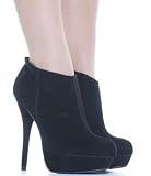 Womens Black Platform Ladies High Heels Ankle Shoe Boots with shoefashionista Boutique Bag