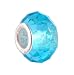 Pandora Style Charm Bead (Z351) Faceted Glass (14mm x 9mm) (fits Troll too) ~ Aqua Blue