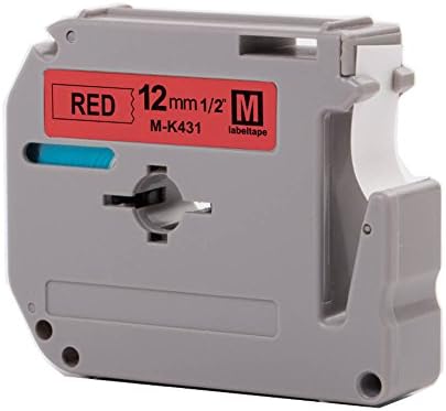 Wangsale Generic Replacemen Label Tape Compatible with Brother MK431 M-k431 P-Touch Tape 12mm x 8m (1 PK Black on Red)