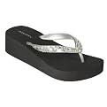 Women's Xhilaration&reg; Lucretia Embellished Wedge Flip Flops - Silver