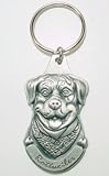 Pewter Rottweiler Key Chain Ring Made in the USA Rottie