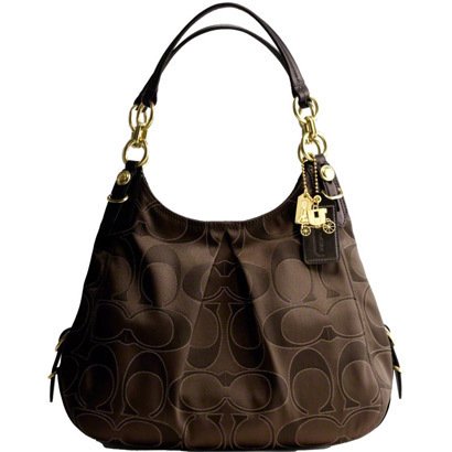 Coach Signature Outline Maggie Shoulder Bag Purse 16153 Mahogany