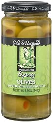 Sable & Rosenfeld Vermouth Tipsy Olives Stuffed with Pimento Paste, 4.94-Ounce Glass Jars (Pack of 6)