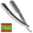Parker SR2 Straight Edge Barber Razor/ Shaver with Stainless Steel Blade Arm & 5 7AM Platinum blades
