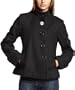 1 Madison Women's Cuffed Sleeve Short Wool,Black,Large