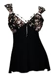 eVogues Plus Size Sexy O-Ring Necklace Sleeveless Top Floral Print - 3X