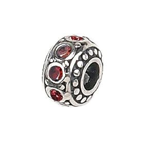 Zable(tm) Sterling Silver Crystal Birthstone January Bead Charm by