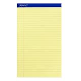 IMAGE OF Ampad 20-230 Evidence Perf 8-1/2x14 Pads, Wide Rule, Red Margin, Canary, 50 Sheets, Dozen