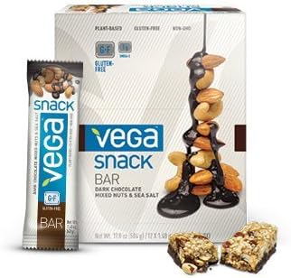 Vega Snack Bar Dark Chocolate Mixed Nuts & Sea Salt-Box - SeQuel - 12 - Box