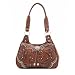 American West Lady Lace (Turquoise) Collection 3 Compartment Zip Top Scoop Tote Leather