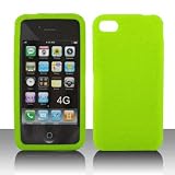 Neon Green Premium Soft Silicone Crystal Skin Gel Cover Case for Apple Iphone 4 4g