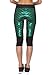 LOV ANNY Women's Fish Scale Printed Running Yoga Capri Leggings Green XL