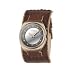 Fossil BG1094 Men's Gold Animated Dial Brown Leather Cuff Watch