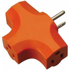 Coleman Cable Inc 09906-97-03 Pvc Solid Molded Orng Triple-tap Adapter