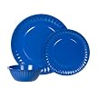 Melamine Paper Dinnerware Set of 12 - Blue