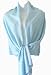 70% Pashmina 30% Silk Paisley Self-Design Shawl / Wrap / Stole - Baby Blue