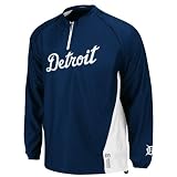 MLB Men's Detroit Tigers Gamer Jacket Long Sleeve 1/4 Zip V-Neck Gamer Jacket (Pro Navy/Pro White, XX-Large)