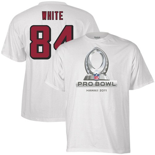 Reebok Atlanta Falcons #84 Roddy White White 2011 Pro Bowl Name & Number T-shirt (Small)