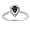 10k White Gold Genuine Blue Sapphire and Diamond Ring (1/10 TDW) - size 5