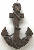 Replica Wooden Anchor Wall Hanging Navy Nautical