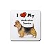 I Love My Australian Terrier Rubber Square Coaster (4 pack)