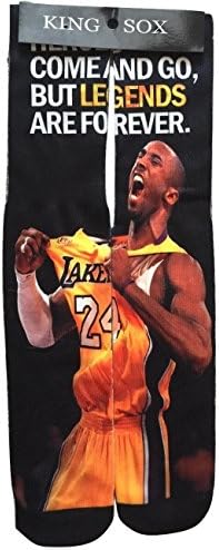 King Sox Sublimation Graphic Print Socks (Unisex Adult 9-11, Kobe Bryant)