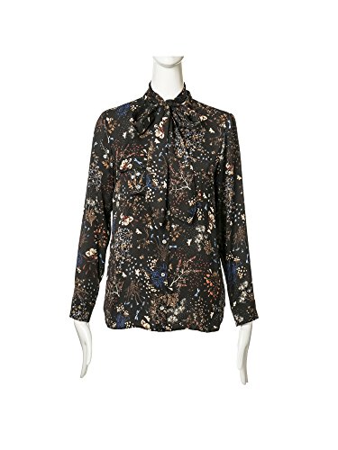 (トランスワーク) TRANS WORK 【ウォッシャブル】ネイチャー&フラワープリントボウタイブラウス U1M18443__