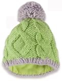K-TW-4 - Kindermütze Bommelmütze Pudelmütze Wintermütze gestrickte Mütze für Kinder Wollmütze Skimütze Snowboardmütze Winterstrickmütze Wintersport Kids Mützen Winter Kopfbedeckung grün gruen grau navy grau türkis grau