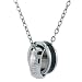 Interlocking Rings "Love Forever" Pendant Necklace Stainless Black 22" Bucasi