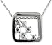 Sterling Silver 1.2 CTW Square Cobblestone Pendant on 18" Chain