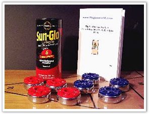 Sun-Glo Spangler II Medium Shuffleboard Pucks with Rule Book and Wax