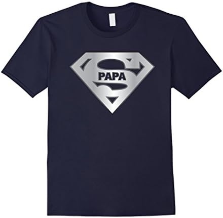 Men's Super Papa T-Shirt, Tee Shirt for Grandfather or Father, Dad XL Navy